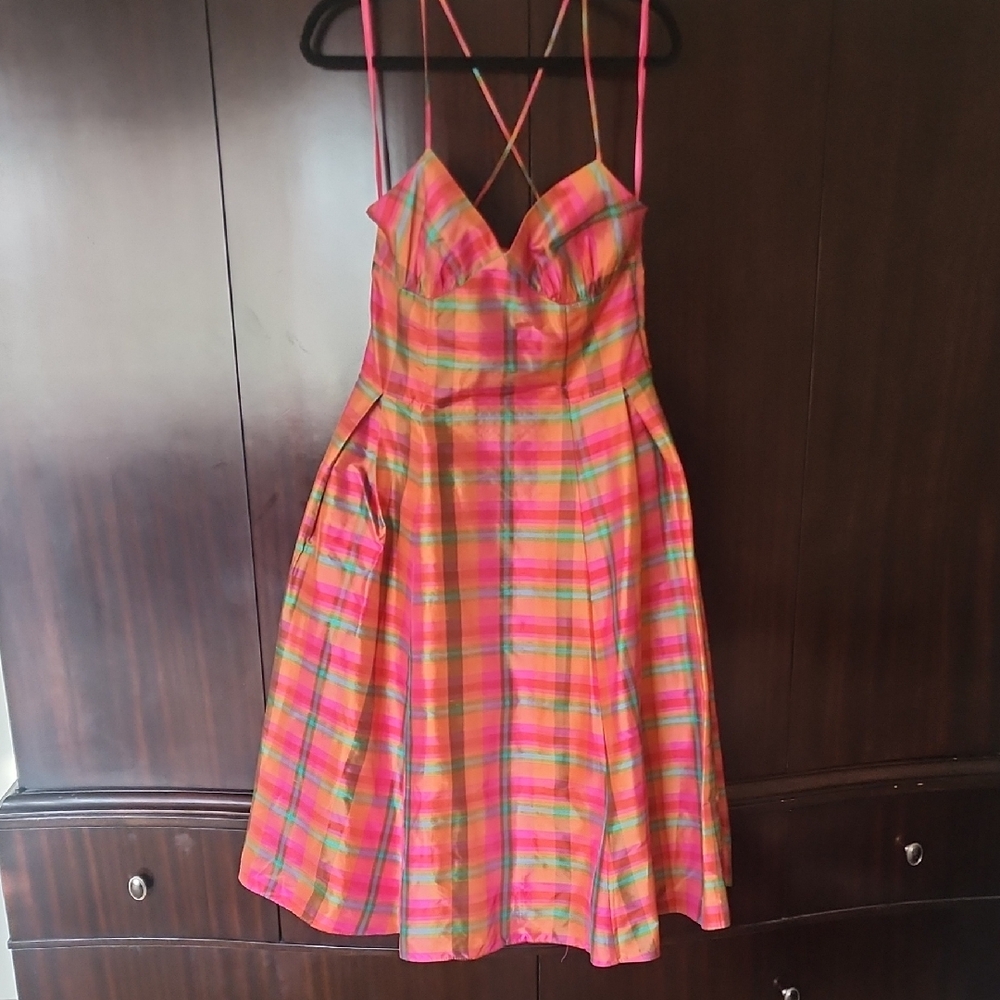 Isaac Mizrahi Multicolor Plaid Maxi Dress